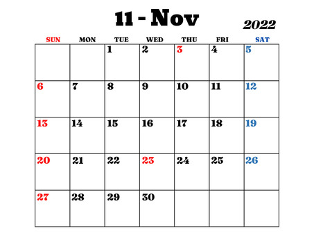 2022년 11월 달력 ver4, 11월, 공간, 2022, JPG 및 AI