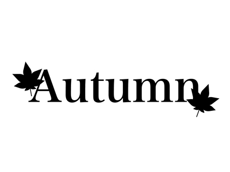 「秋」紅葉ロゴ 秋,ロゴ,紅葉,葉っぱ,11月,10月,晩秋,植物,アイコン,木の葉のイラスト素材