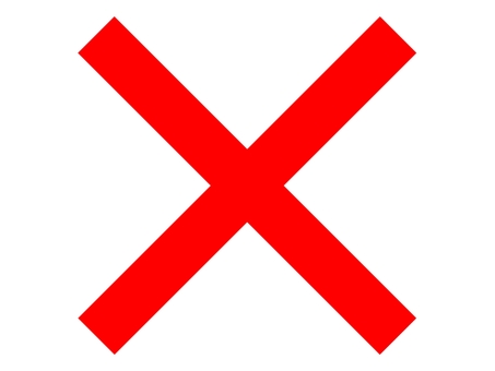 バツマーク　赤 バツ,バツマーク,バッテン,赤,赤色,レッド,クロス,かける,判定,不正解のイラスト素材