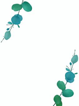 ユーカリ模様のフレーム ユーカリ,フレーム,枝,葉,植物,自然,模様,挿絵,イラスト,素材のイラスト素材