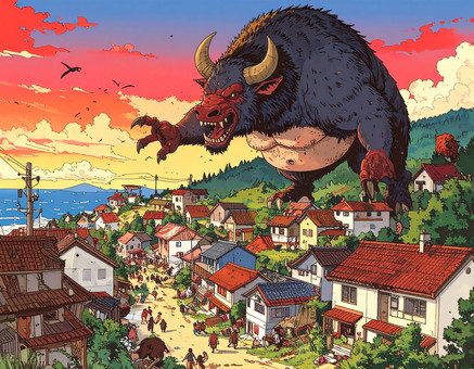 大型怪獣現る