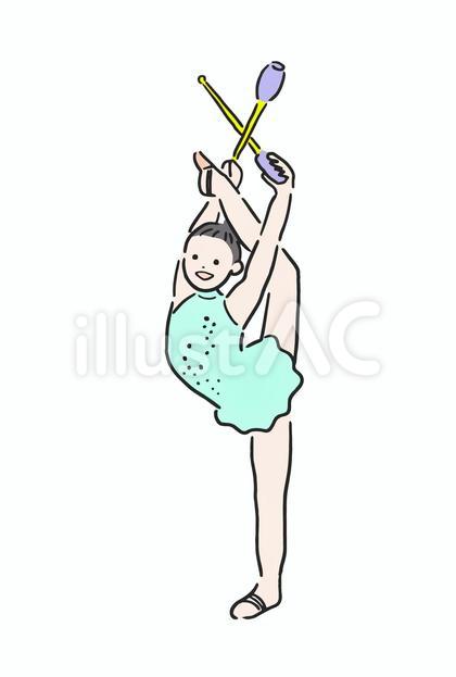新体操する女の子(クラブ)