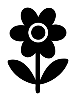 花のアイコン 黒 花,植物,フラワー,咲く,花壇,園芸,アイコン,マーク,イメージ,ロゴのイラスト素材