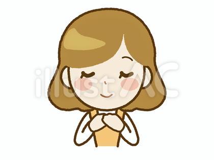 胸に手を当てる主婦A-55