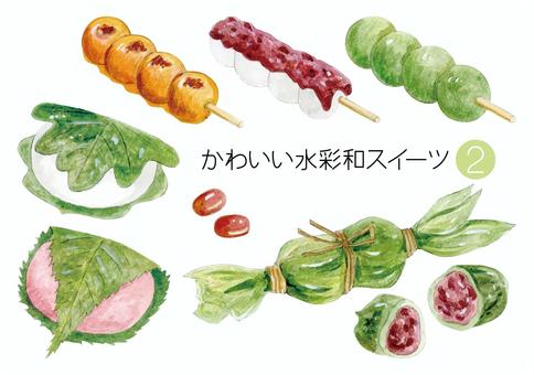 Illustration, confeitos japoneses, suites, pastelaria, 
