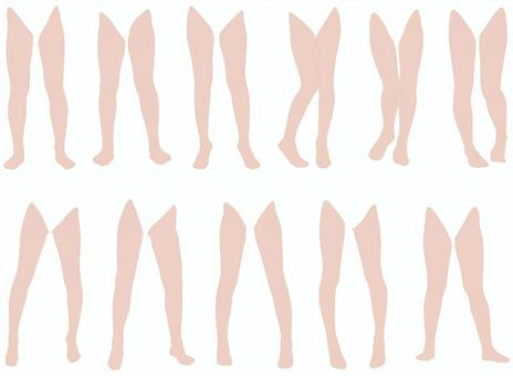 女性レッグモデルイラスト集2-16 人体,身体,女性,下半身,パーツモデル,レッグモデル,ポージング,脚タレ,脚,つま先のイラスト素材