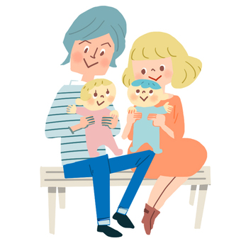 家庭, JPG 家庭, família, criar os filhos, solitário, JPG
