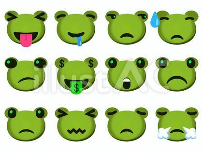 カエル 顔 絵文字 アイコン セット④