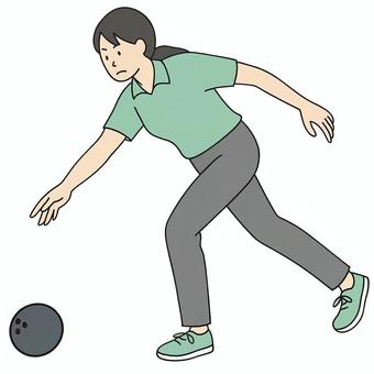 ボウリングをする ボウリング,女性,スポーツ,趣味,レジャー,ピン,ストライク,集中,運動,アクティビティのイラスト素材