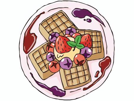 waffle, fruit, sweets, snack, JPG, PNG and EPS