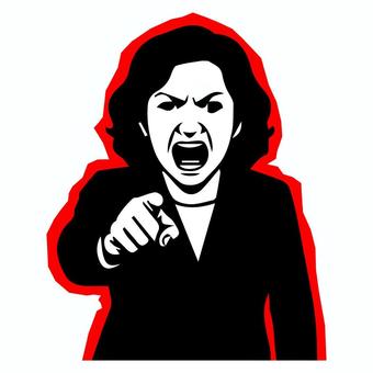 激怒する人：女性政治家Ａ 怒り,女性,女,政治家,議員,討論,白熱,議論,激論,エスカレートのイラスト素材