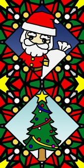 シームレスなモザイク　ｍ　Xmas　  クリスマス,xmas,サンタ,サンタクロース,ツリー,クリスマスツリー,12月,バックグラウンド,モザイク,テクスチャーのイラスト素材