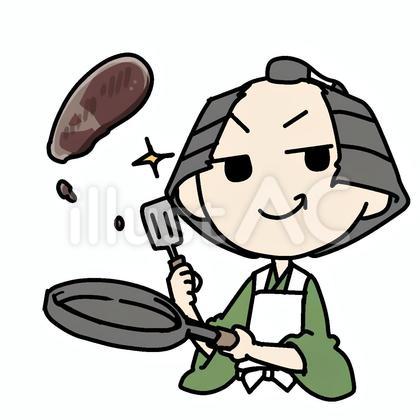 ドヤ顔で肉を調理する町民