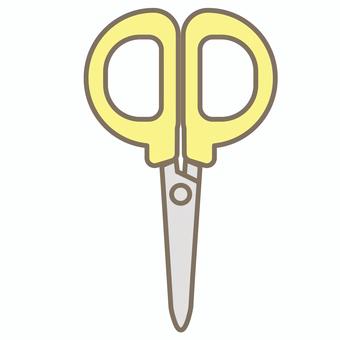 はさみのイラスト はさみ,文房具,道具,黄色,ベクター,シンプルのイラスト素材