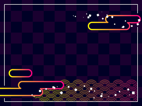 背景素材-和風ネオン3 シンプル,柄,背景,チェック,おしゃれ,かっこいい,スタイリッシュ,派手,ビビッド,フレームのイラスト素材