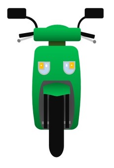バイク65 スクーター,原付バイク,電動バイク,二輪,原動機付自転車,二輪車,自動二輪車,乗り物,車両,ミニバイクのイラスト素材