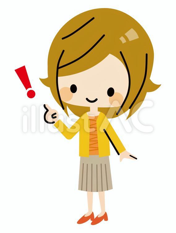 女性　指差し 女性,指差し,案内のイラスト素材
