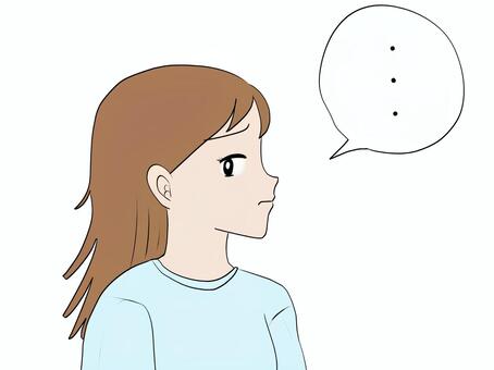 Grumpy woman, speech balloon, bad mood, be worried, JPG and PNG