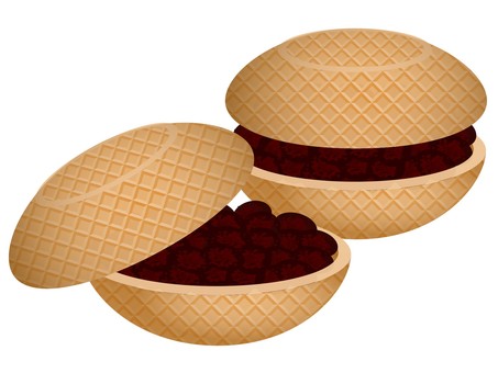 Illustration, monaca, anko, confeitos japoneses, 