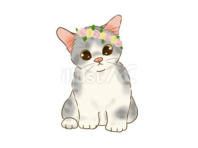 花冠の子猫 猫,子猫,かわいいのイラスト素材