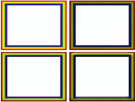 虹色フレ−ム　額縁　ザラザラ 虹色,レインボー,フレーム,ポストカード,メッセージカード,飾り枠,あしらい,額縁,ザラザラ,ノイズのイラスト素材