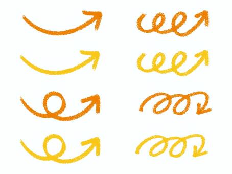 Illustration, arrow, line drawing, pastel, 