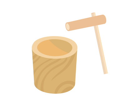 臼と杵 臼,杵,道具,木製,文化,伝統,餅つき,行事のイラスト素材