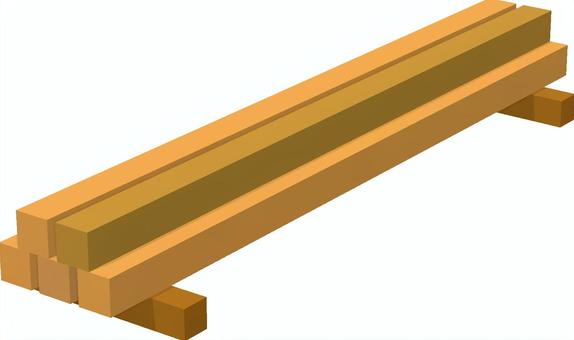 角材 建材,木材,角材,木,肌色,蛍光色,3dcg,立体,デフォルメ,背景透過のイラスト素材