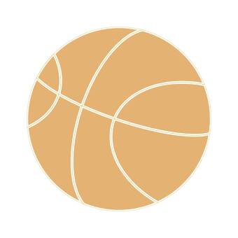 バスケットボールのイラスト（ベージュ） バスケットボール,バスケ,ボール,ミニバス,アイコン,シンプル,ワンポイント,イラスト,素材,パーツのイラスト素材