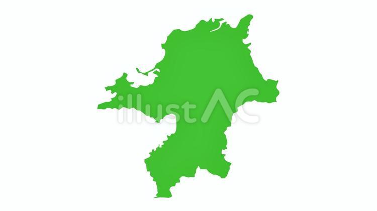 地図　福岡県 福岡県,福岡,地図のイラスト素材