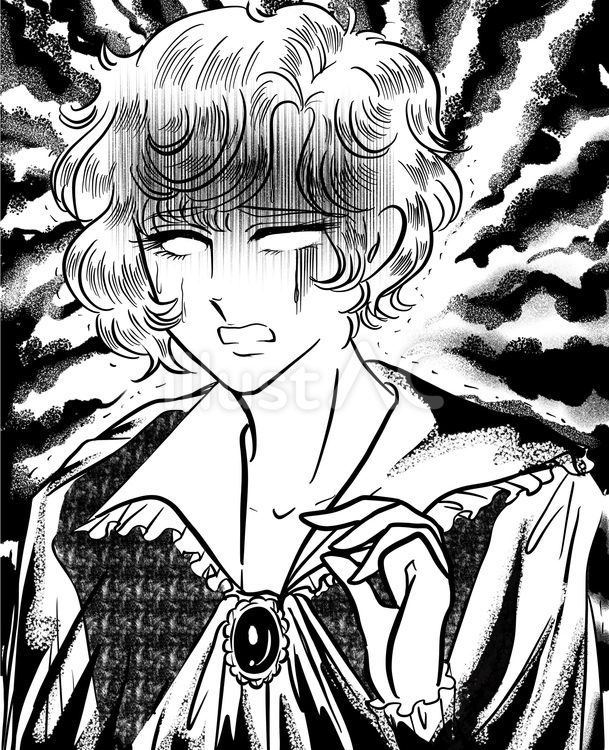 ショックを受ける昭和少女漫画風金髪王子様 少女漫画,漫画,男性のイラスト素材