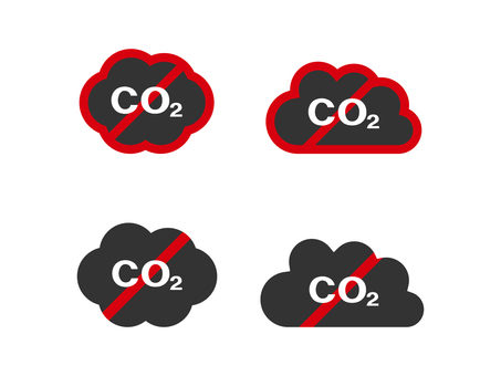 二酸化炭素削減2 二酸化炭素,削減,環境,環境問題,雲,禁止,アイコン,セット,イラスト,素材のイラスト素材