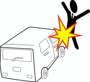 軽い追突事故でも病院へ 追突事故,交通事故,ひき逃げ,事故,事件,犯罪,刑罰,自動車,病院,ケガのイラスト素材
