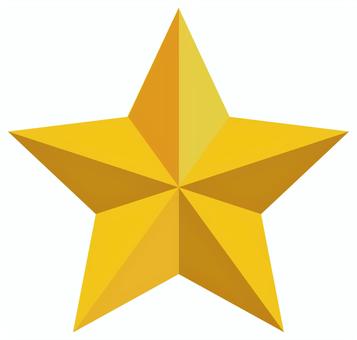 立体の星　60％ 星,立体,5角,影,陰影,アイコン,シンプル,白背景,透過,素材のイラスト素材