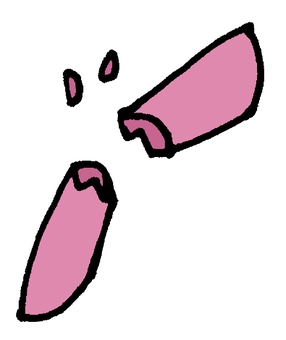 折れたチョーク（ピンク） チョーク,折れる,割れる,欠ける,脆い,黒板,書く,学び,短い,用具のイラスト素材