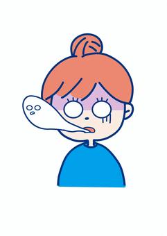 Illustration, people, girl, the soul comes out, 