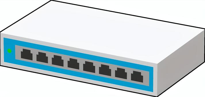 スイッチングハブ 電化製品,周辺機器,スイッチングハブ,lan,lanハブ,精密機械,白色,蛍光色,3dcg,立体のイラスト素材