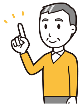 ニット中年男性(黄)-402-バスト  ニット中年男性(黄)-402-バスト 数字,おじさん,男性,中年,お父さん,パパ,シニア,ミドルエイジ,人物,かわいいのイラスト素材
