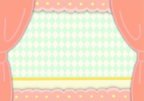 Illustration, stage, curtain, cute, 