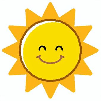 手書き風のかわいい太陽_にっこり笑顔 手書き風のかわいい太陽_にっこり笑顔 太陽,夏,笑顔のイラスト素材