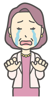  お金持ちマダム-089-バスト おばさん,号泣,中年,女性,富裕層,マダム,裕福,お金持ち,ミセス,おばちゃんのイラスト素材