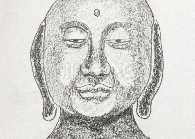 仏像顔の人 顔,仏像,人物のイラスト素材