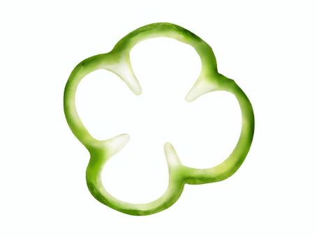 ピーマンの輪切り（水彩）① ピーマン,輪切り,かわいい,水彩,手描き,食べ物,手書き,ベクター,シンプル,新鮮のイラスト素材