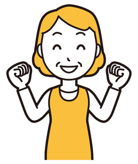  エプロンおばちゃん(黄)-106-バスト