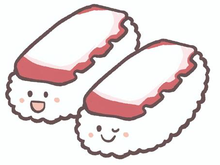 美味しい料理。食べ物のタコのお寿司 タコ,寿司,回転寿司,魚介,海鮮,和食,お米,酢飯,ご飯,食べ物のイラスト素材