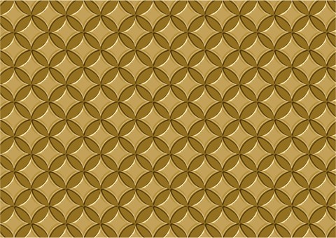 ゴールドの七宝文様の立体パターン ゴールド,パターン,幾何学,七宝,和柄,和風,日本,茶色,ブラウン,金のイラスト素材