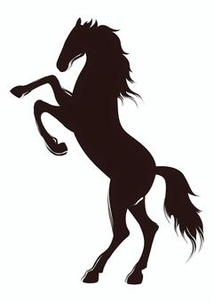 ダイナミックな馬のシルエット（黒）