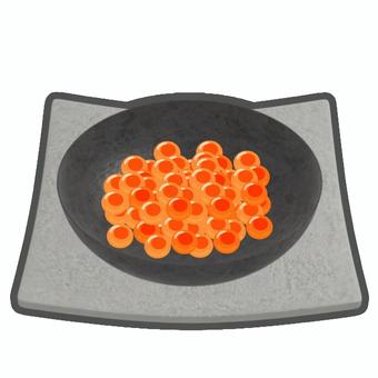 刺身　いくら ポップ,手描き,シンプル,陶器,皿,刺身,おつまみ,新鮮,居酒屋,いくらのイラスト素材