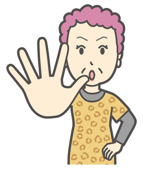  大阪のおばちゃん-007-バスト 中止,おばちゃん,大阪,ヒョウ柄,おばはん,中年,女性,関西,派手,おばさんのイラスト素材