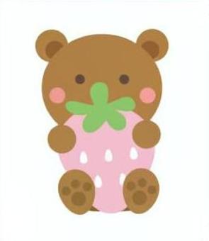 いちご持ったクマ くま,いちご,かわいい,動物,いちご持ったクマ,ぬいぐるみのイラスト素材